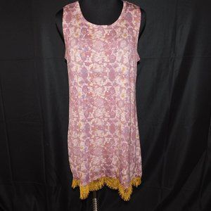 LOGO Layers Shirt Dress US Size Large Lace Trim Boho